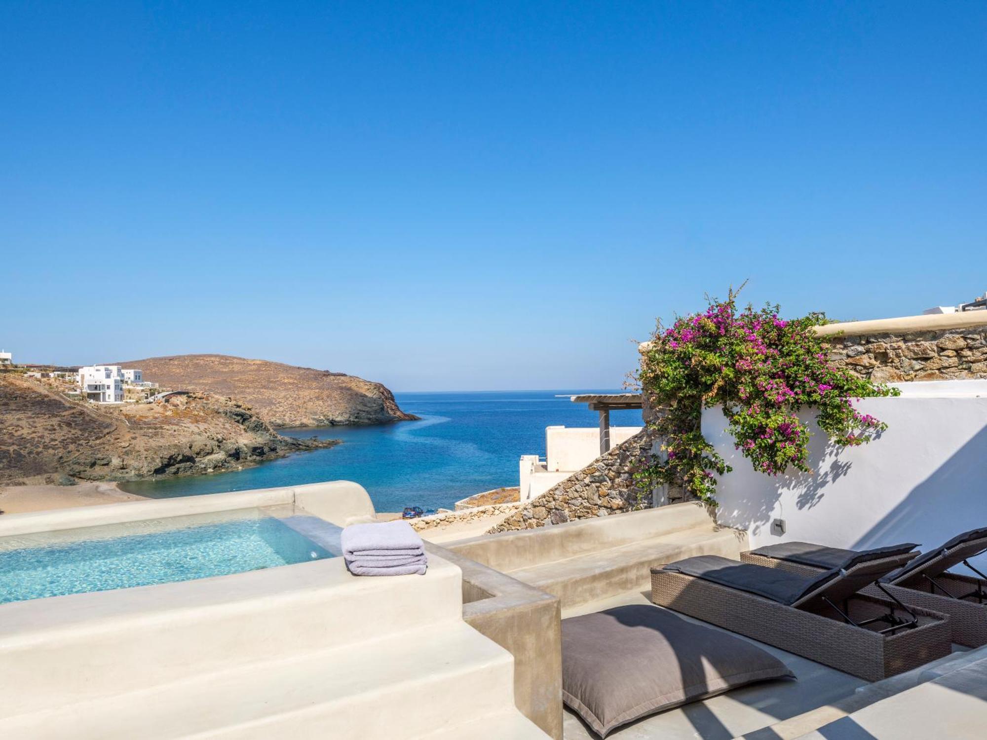 Sea Rock & Sky Private Mykonos Residence Merchia Beach Eksteriør bilde