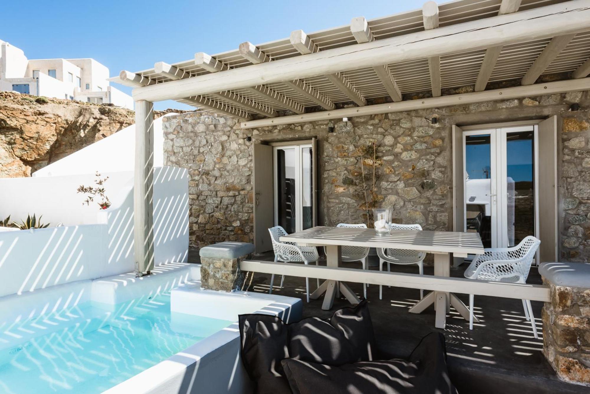 Sea Rock & Sky Private Mykonos Residence Merchia Beach Eksteriør bilde