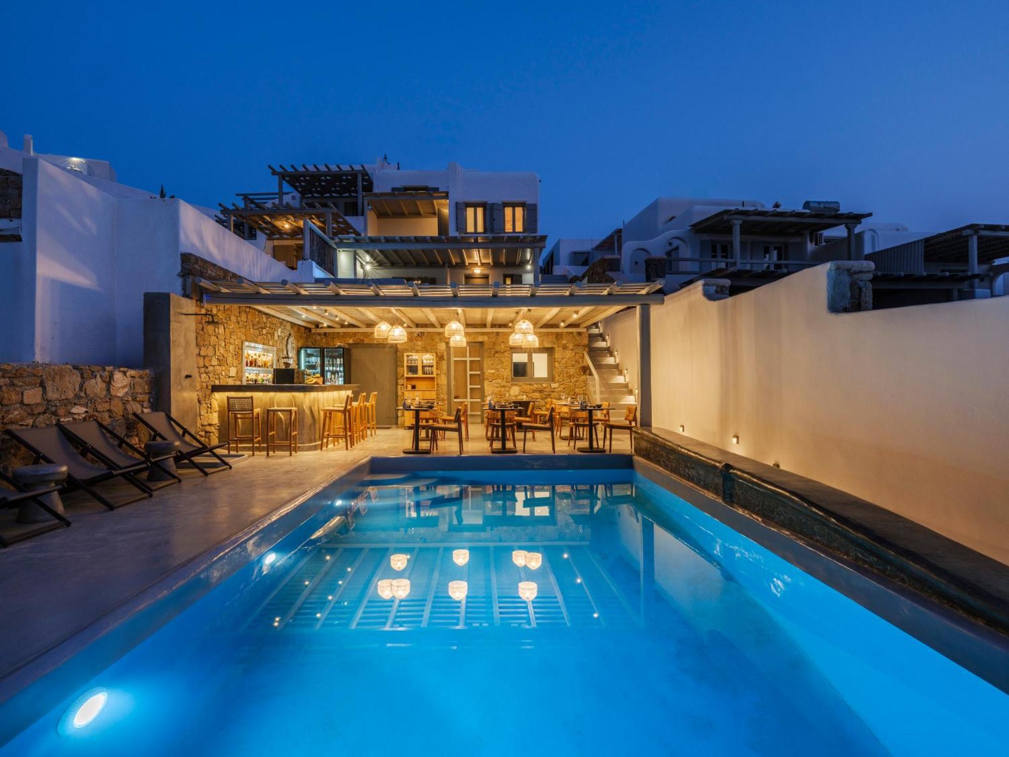 Sea Rock & Sky Private Mykonos Residence Merchia Beach Eksteriør bilde