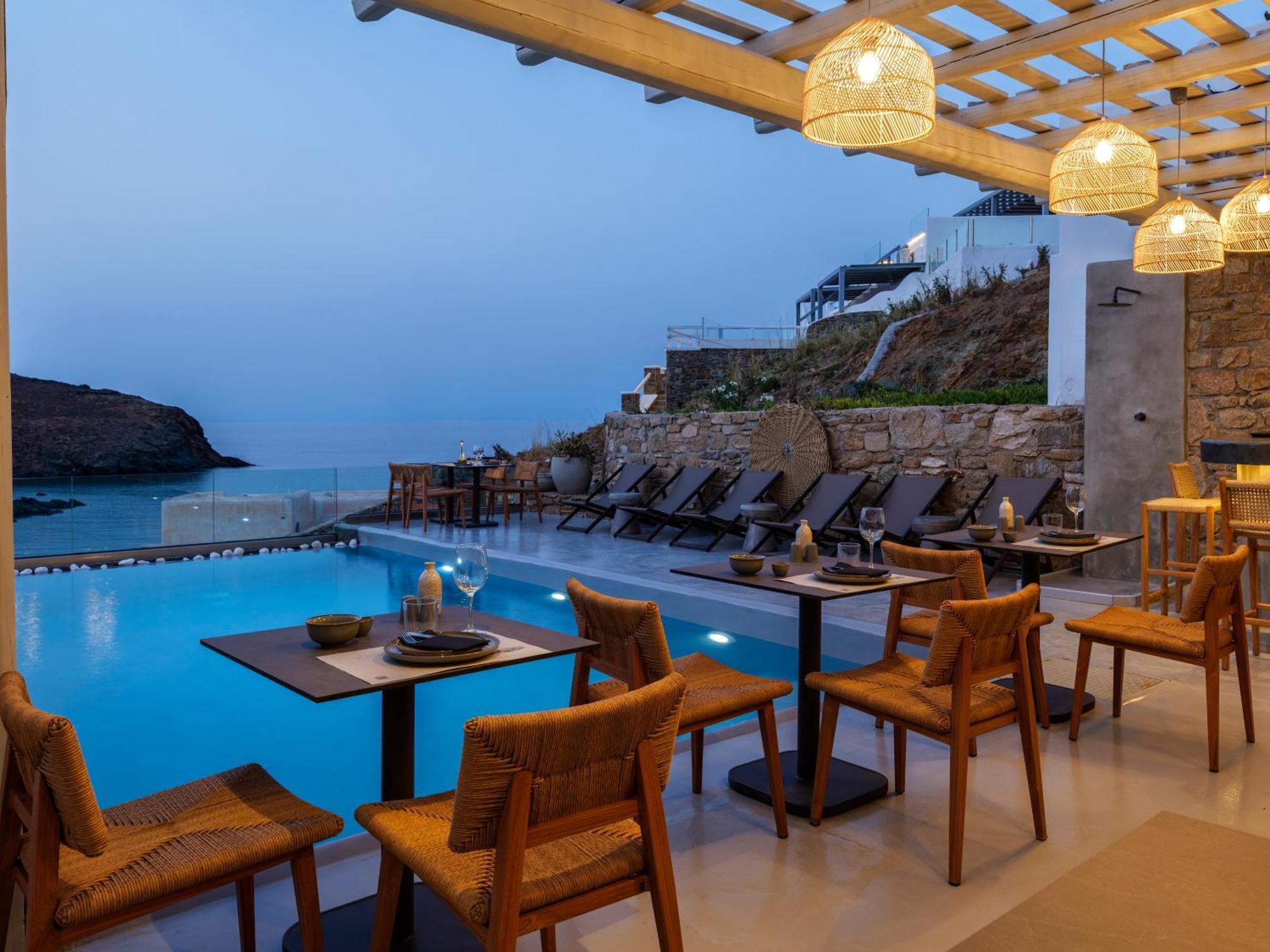 Sea Rock & Sky Private Mykonos Residence Merchia Beach Eksteriør bilde