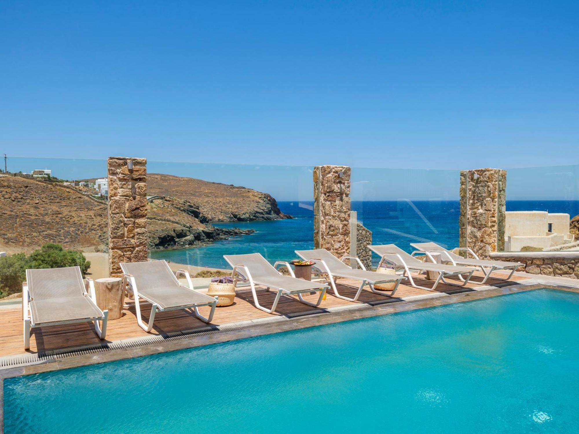 Sea Rock & Sky Private Mykonos Residence Merchia Beach Eksteriør bilde