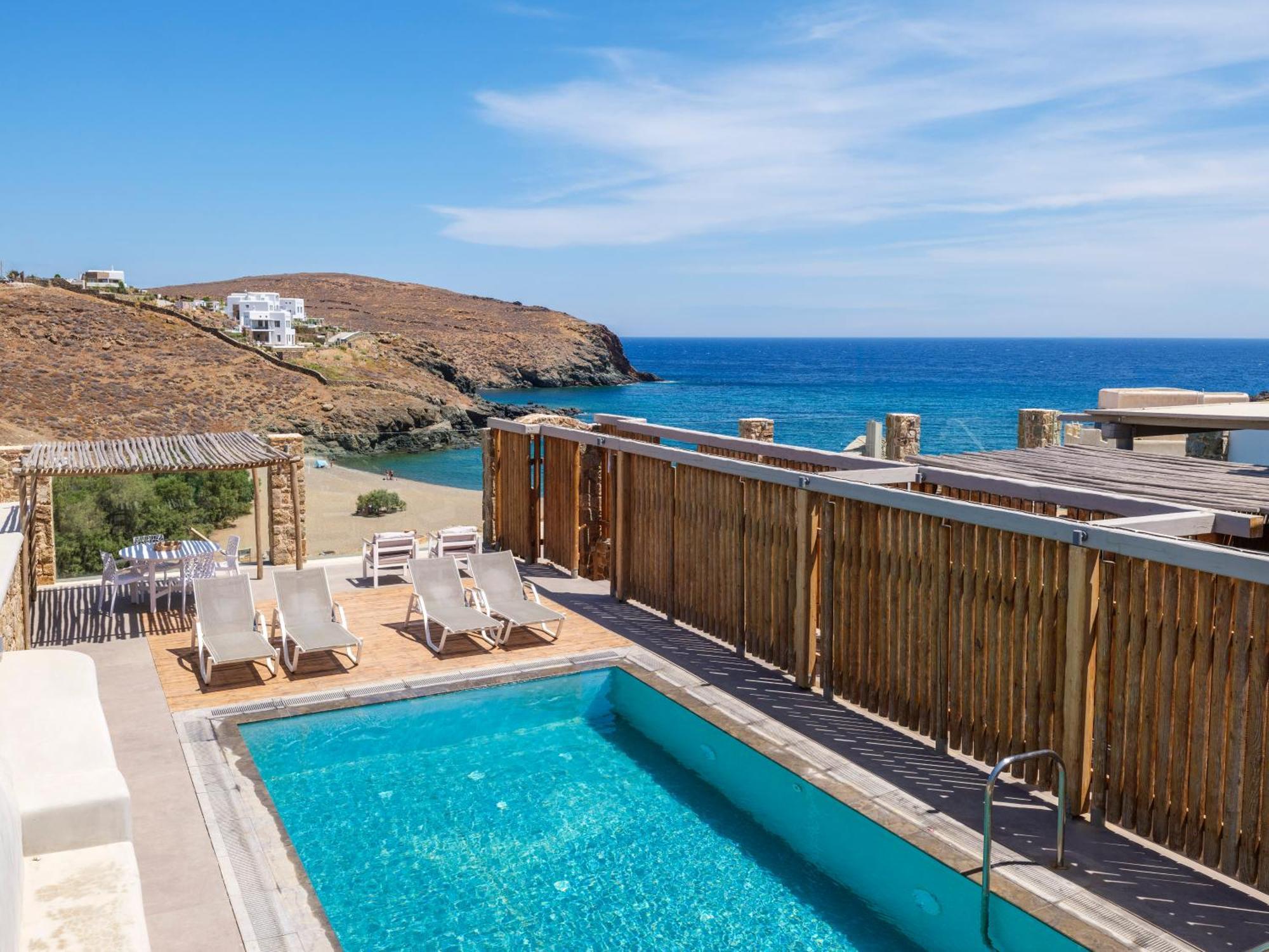 Sea Rock & Sky Private Mykonos Residence Merchia Beach Eksteriør bilde