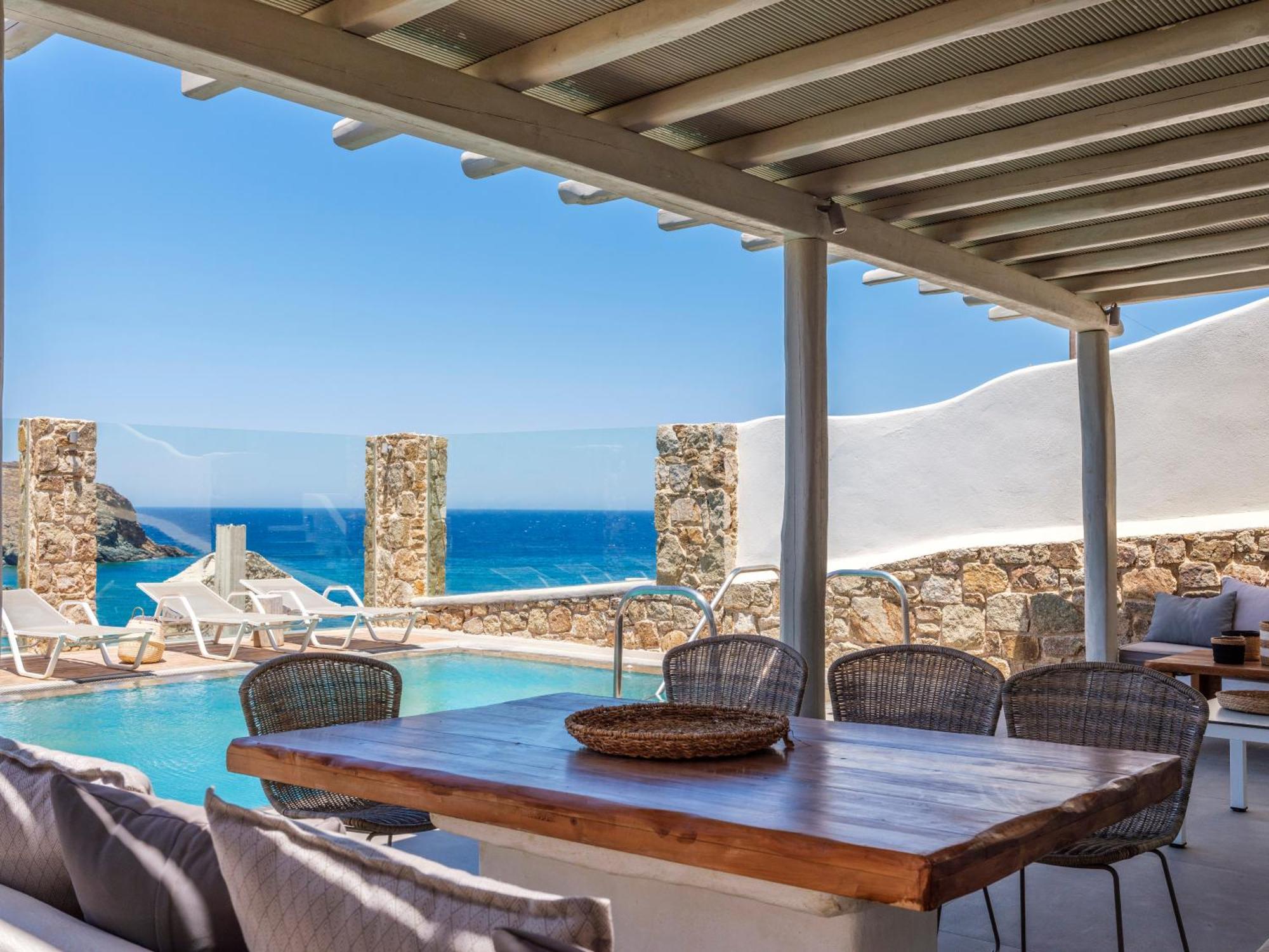 Sea Rock & Sky Private Mykonos Residence Merchia Beach Eksteriør bilde