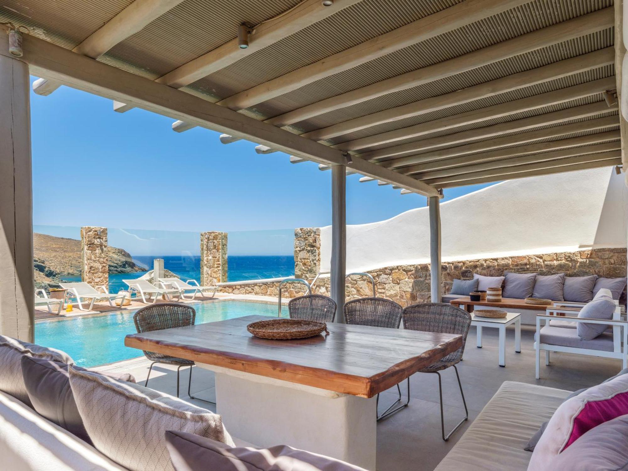 Sea Rock & Sky Private Mykonos Residence Merchia Beach Eksteriør bilde
