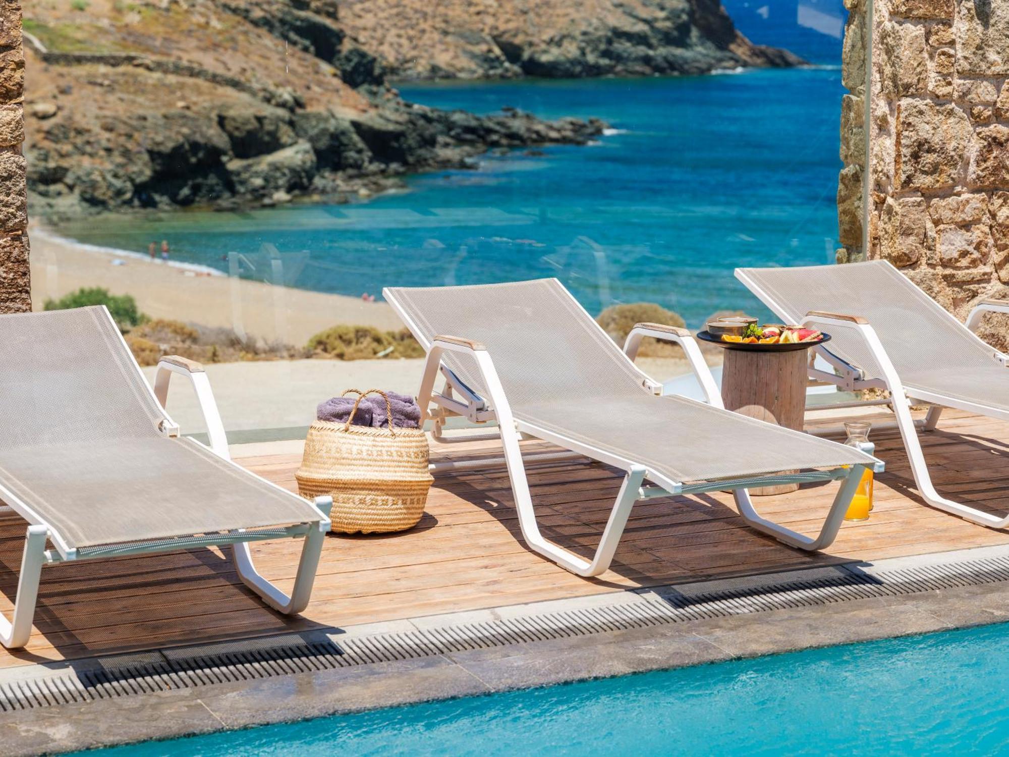 Sea Rock & Sky Private Mykonos Residence Merchia Beach Eksteriør bilde